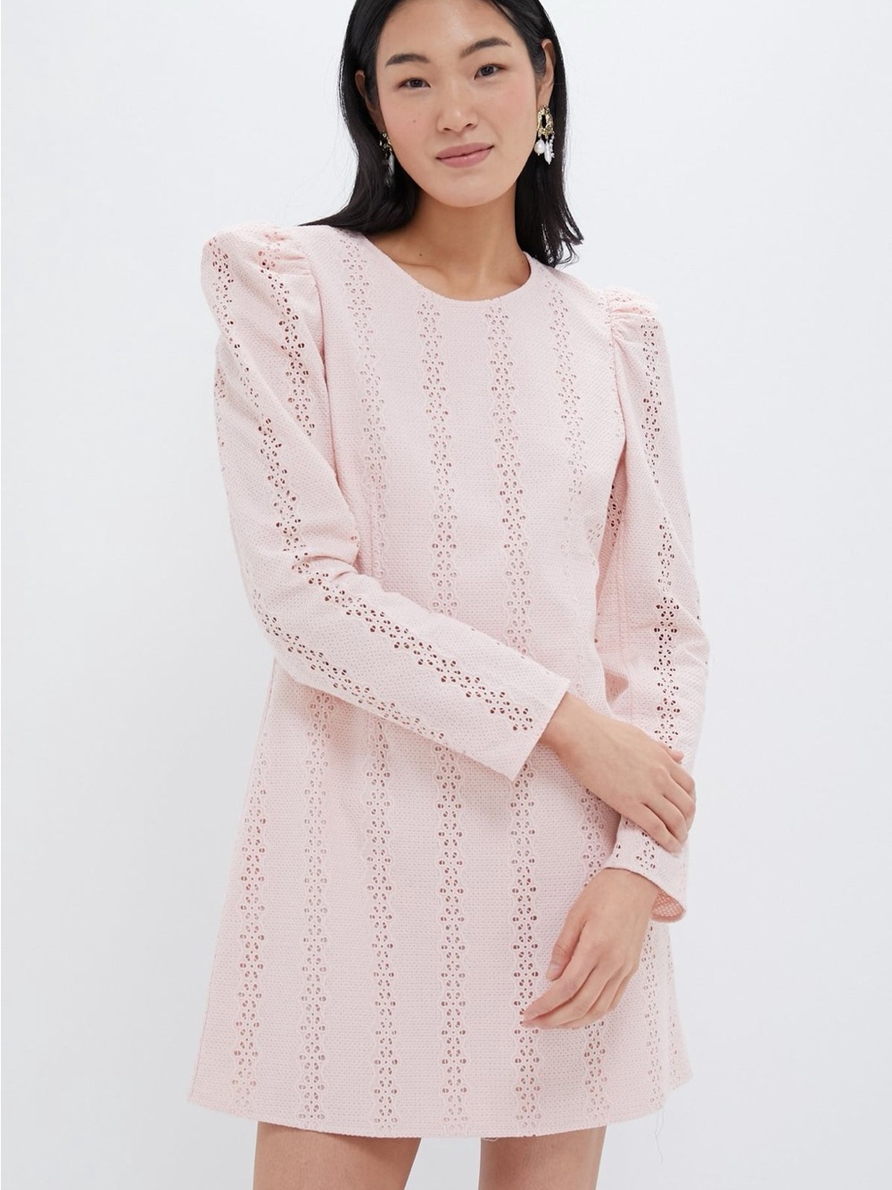 Tuckernuck Pale Pink Eyelet Mini Dress - Picture 1 of 3